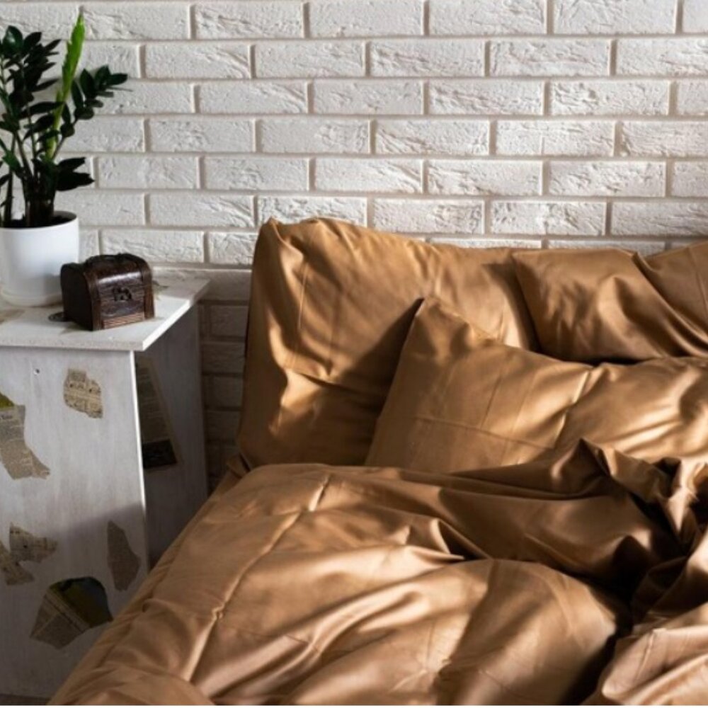Cotton Sateen Queen bedding set, cotton satin duvet cover and pillowcases